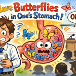 Have butterflies in one’s stomach